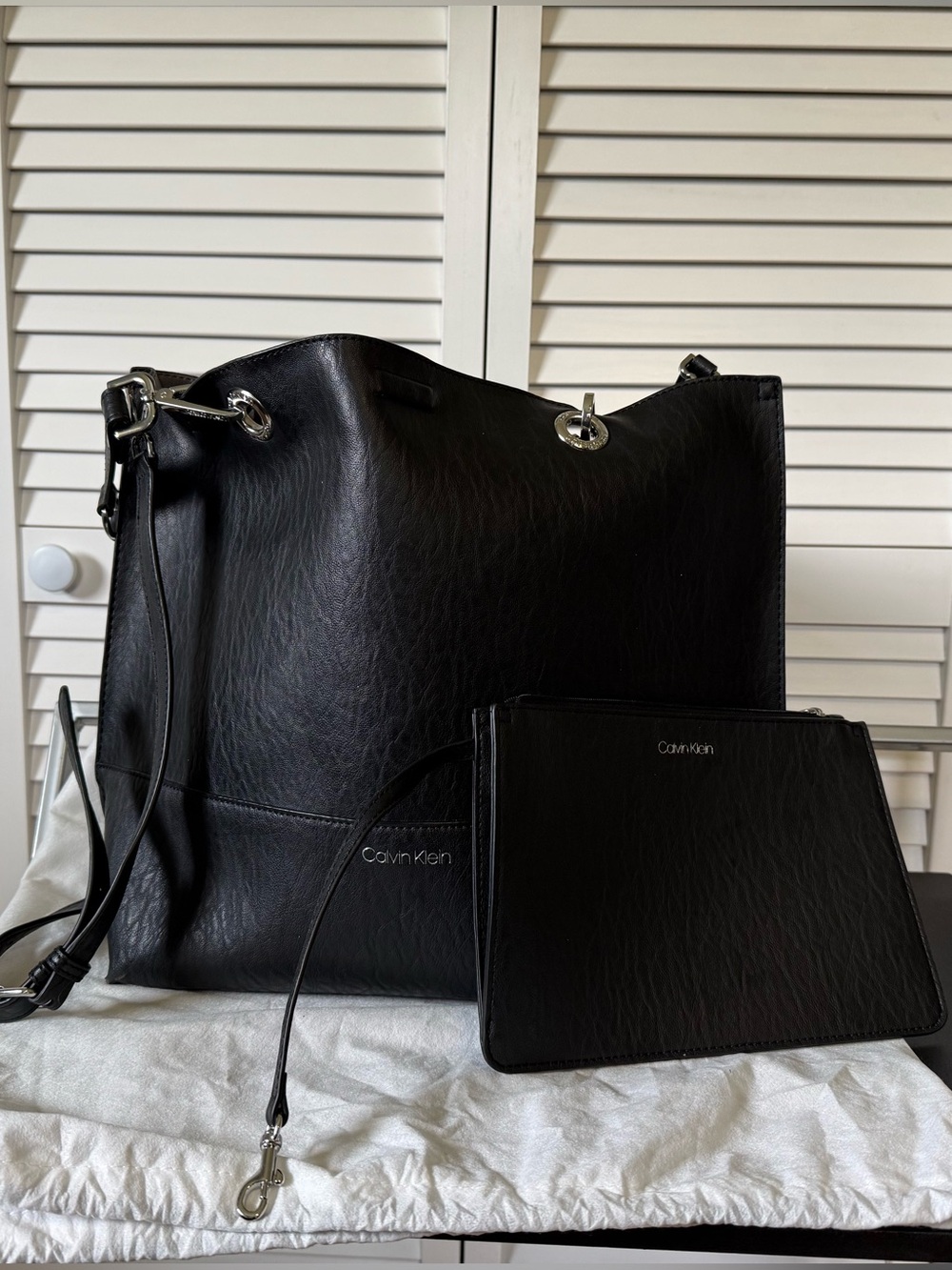 Calvin Klein Black Tote with Matching Wristlet